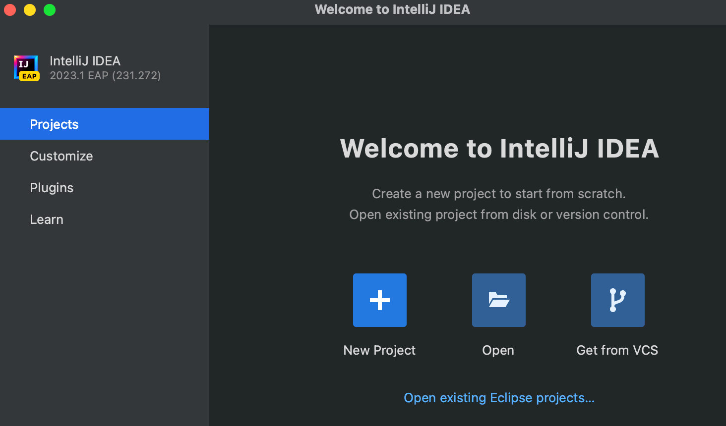 IntelliJ。创建您的第一个项目