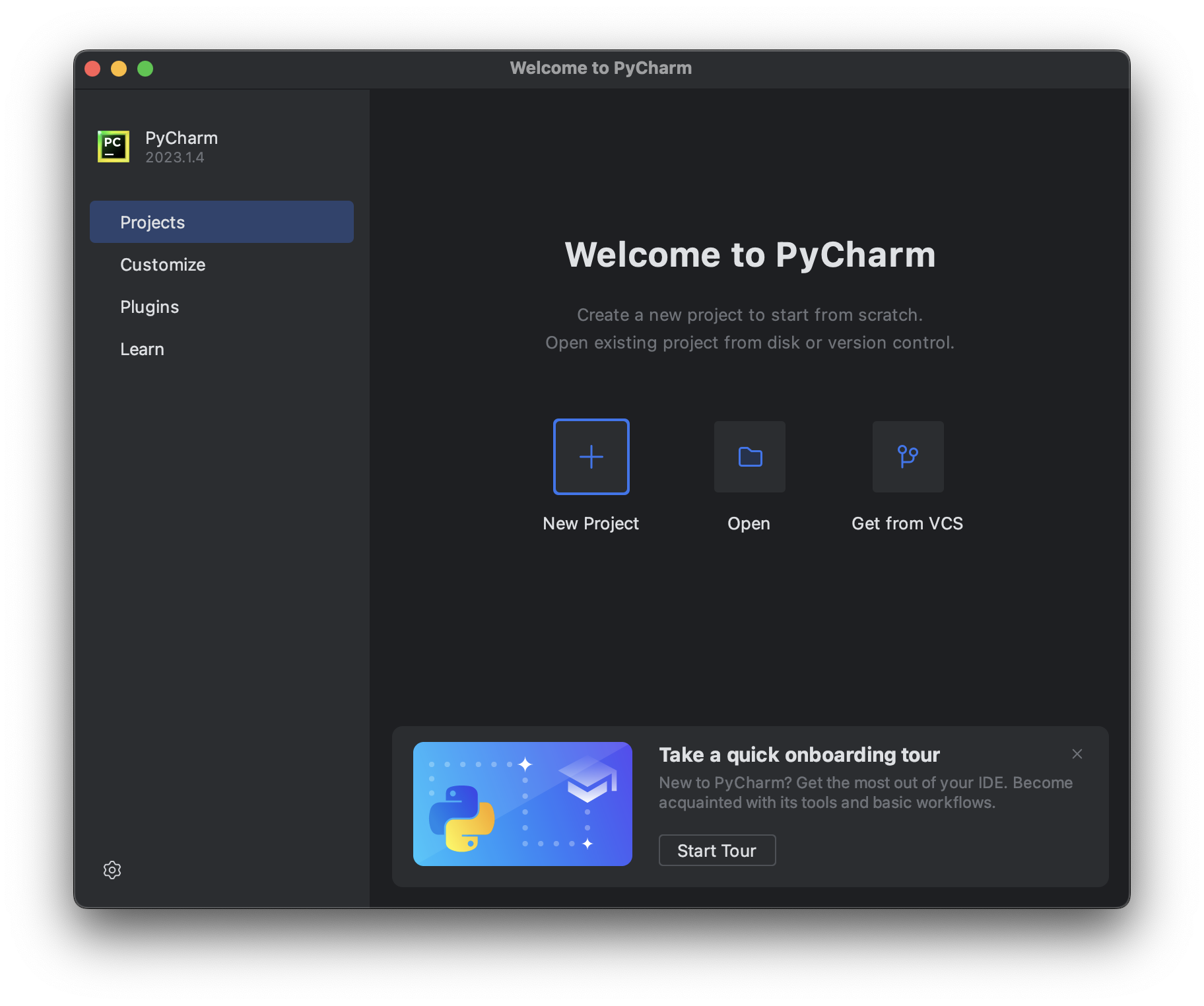 Pycharm 基础知识。欢迎屏幕