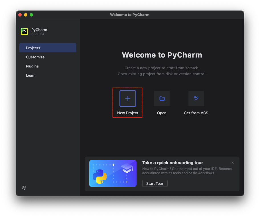 Pycharm 基础知识。欢迎屏幕，选择新项目