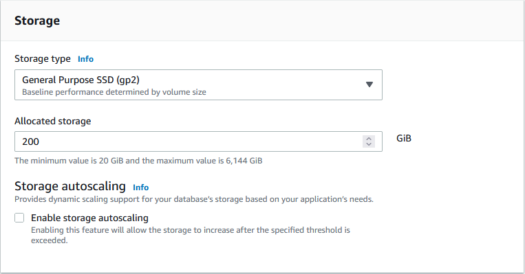 AWS RDS Storage